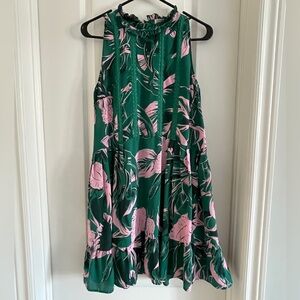 Sunday Best Green and Pink Patterned Dress